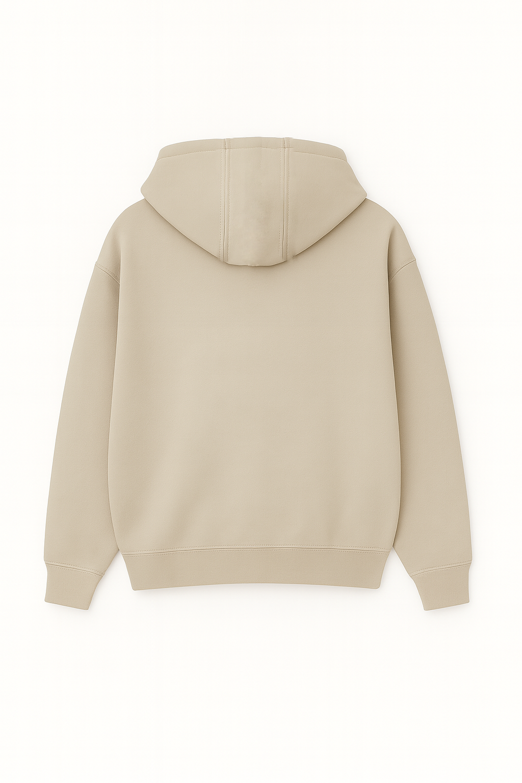 Beige Relaxed-Fit Basic Hoodie