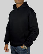 Black Relaxed-Fit Basic Hoodie