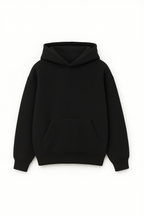 Black Relaxed-Fit Basic Hoodie