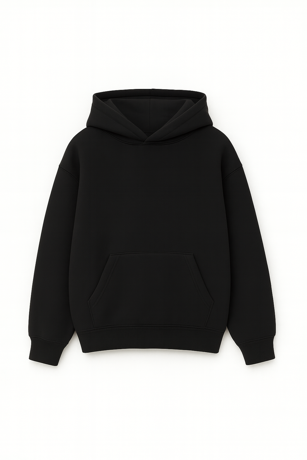 Black Relaxed-Fit Basic Hoodie