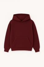 Burgundy Relaxed-Fit Basic Hoodie