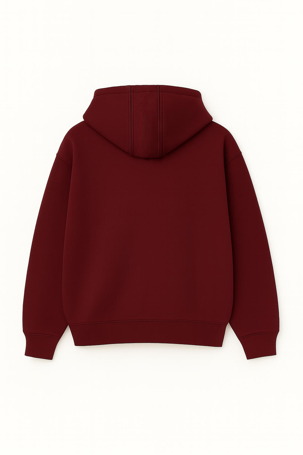Burgundy Relaxed-Fit Basic Hoodie