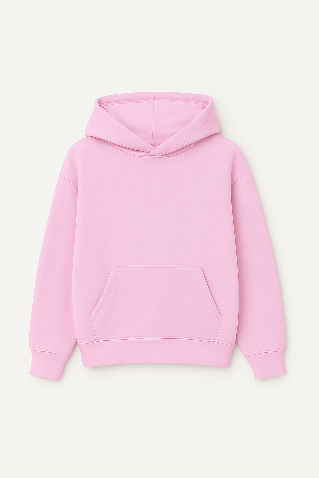 Pink Relaxed-Fit Basic Hoodie