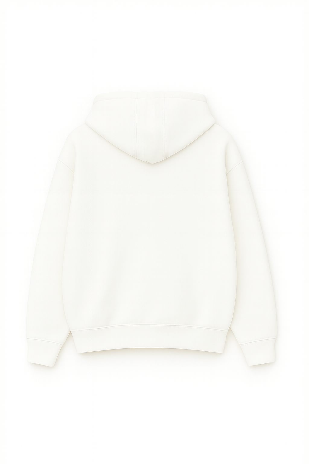 White Relaxed-Fit Basic Hoodie