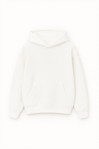 White Relaxed-Fit Basic Hoodie